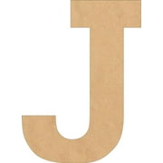 Wood Letters MDF, Unfinished 5'' Tall Rockwell J, Wooden Craft Letter