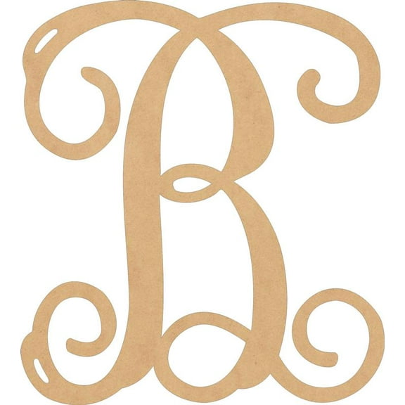 Wood Letters MDF, Unfinished 7'' Tall Monogram B, Wooden Craft Letter