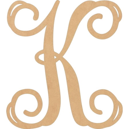 Wood Letters MDF, Unfinished 7'' Tall Monogram K, Wooden Craft Letter