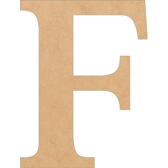 Wood Letters MDF, Unfinished 7'' Tall Times F, Wooden Craft Letter