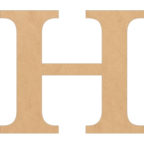 Wood Letters MDF, Unfinished 7'' Tall Times H, Wooden Craft Letter