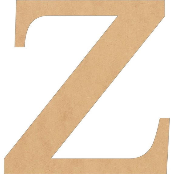 Wood Letters MDF, Unfinished 7'' Tall Times Z, Wooden Craft Letter