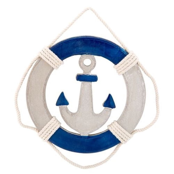 Wood Life Ring Preserver Anchor Wall Plaque Beach Decor