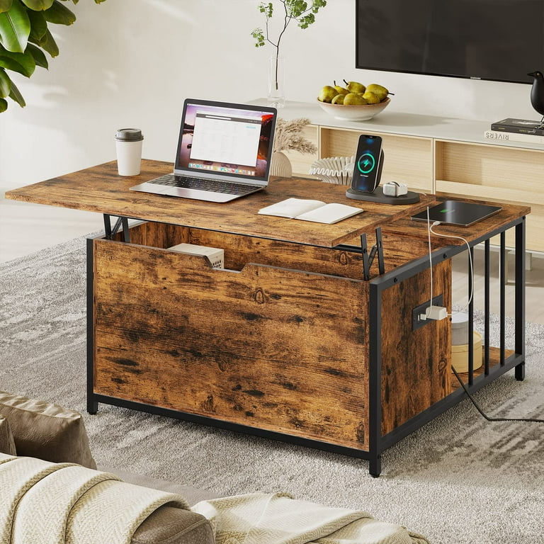 Desk with 2024 hidden laptop compartment