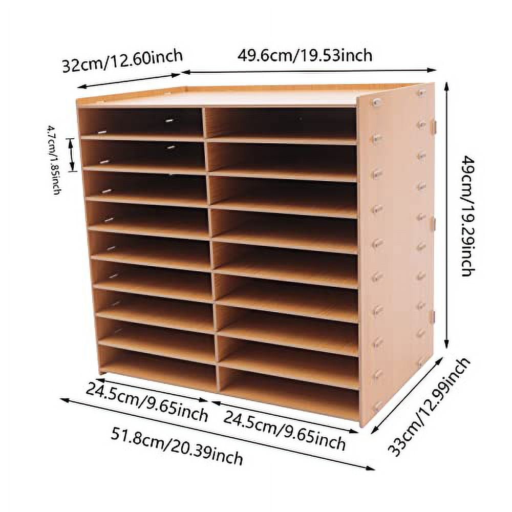 Wood Literature Organizer Adjustable File Sorter Mail Center Magazine