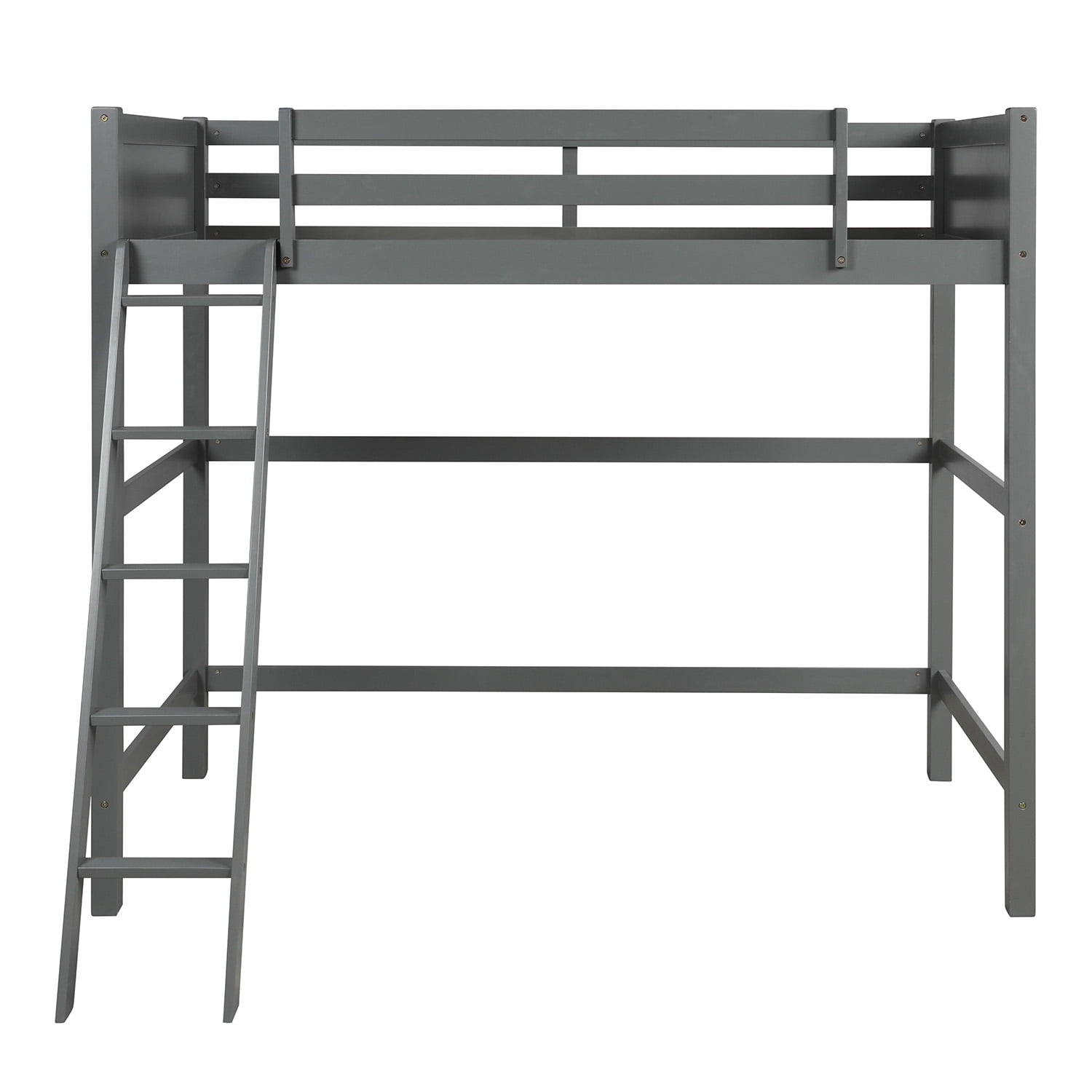 Wood Loft Bed Panel Style Loft Bed Solid Wood TwinSize High Loft Bed