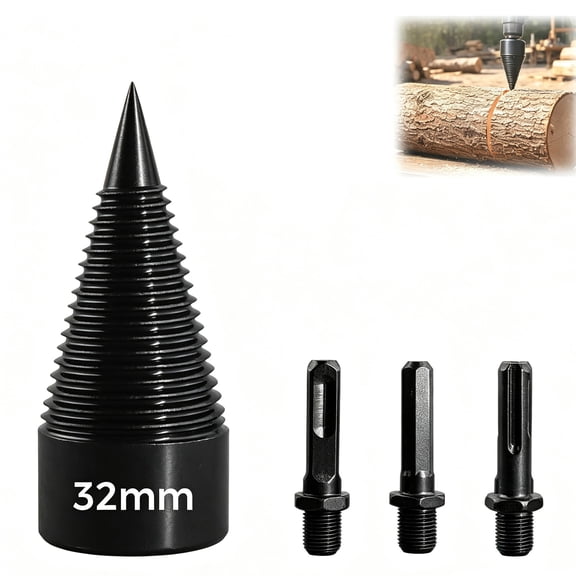 Wood Log Splitter Firewood Drill Bit, 32/42/50 Firewood Auger for Drill, Easy Detachable Firewood Log Splitter Bit Removable