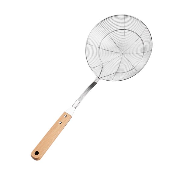 Wood Long Handle Strainer Spoon Skimmer Ladle for Cooking and Frying Multifunctional Kitchen Tool