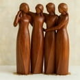 thumbnail image 1 of Wood-Look Resin Sisters Statue – Handmade Modern Decor Ornament for Women & Sisters, Best Friend Birthday Gifts For Friendship, 1 of 4