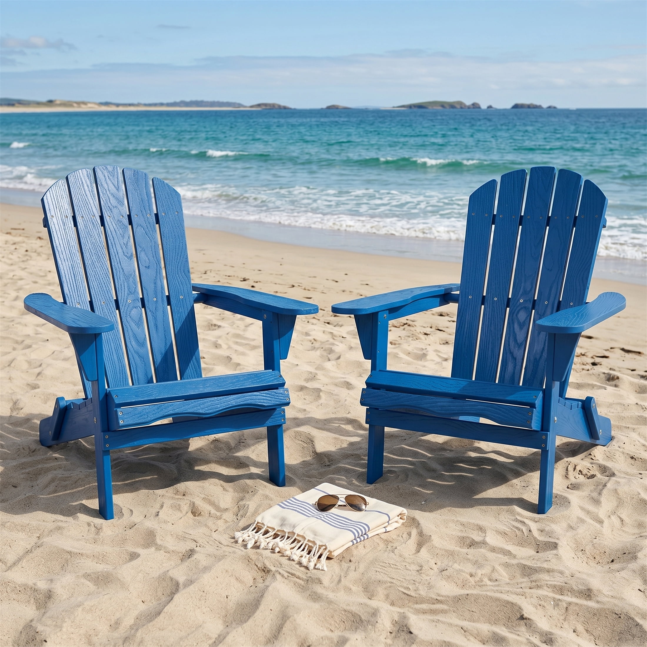Wood Lounge Patio Chair for Garden, Outdoor Wooden Folding Embossed Adirondack Chair for Backyard Deck, Solid Wood