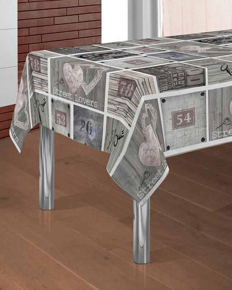 Wood Love 100 Polyester, Stain Resistant Tablecloth 118 x 59 inch