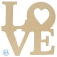 thumbnail image 1 of Wood Love Sign with Heart-Shaped Opening, 12 inches, Pack of 25 Unfinished Wood Cutout for Love Wall Décor, DIY Valentines Day Decorations, and Crafts, by Woodpeckers, 1 of 6