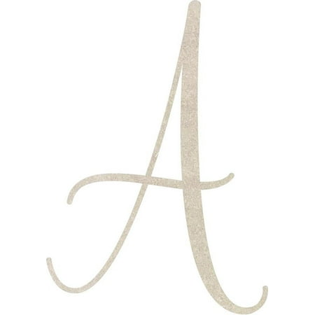 Wood MDF Letter (A) Blank Wood Craft, 7'' Tall Paintable DIY, Script Rebeca Font