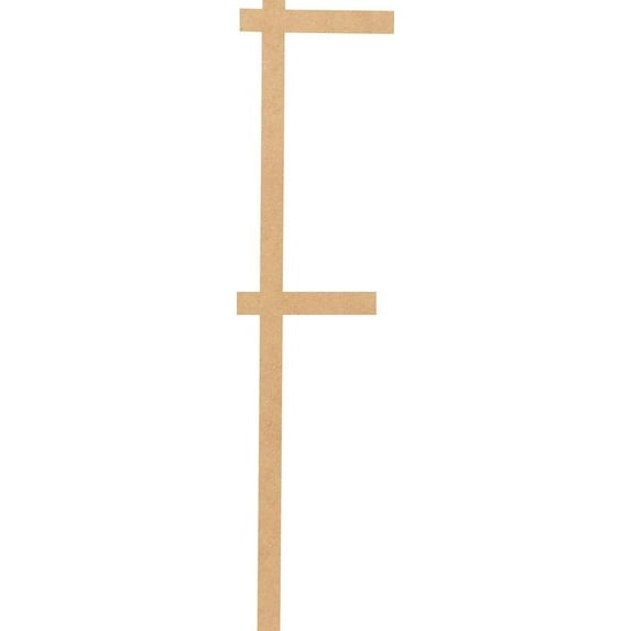 Wood MDF Letter F, Craft Alphabet 3'' Small Home Décor, Motherburger Font