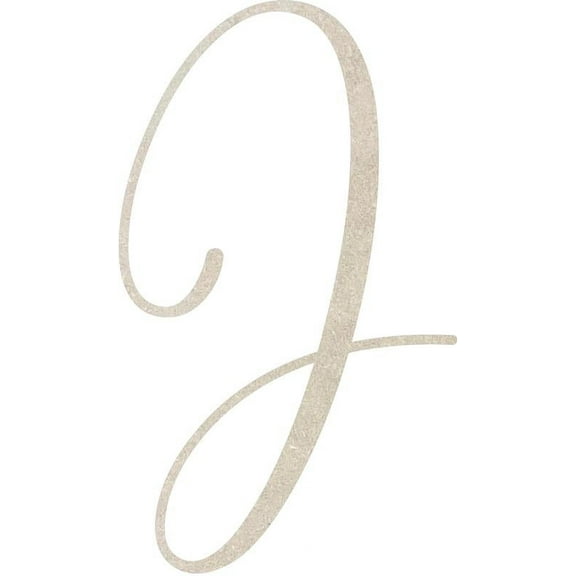 Wood MDF Letter (J) Blank Wood Craft, 5'' Tall Paintable DIY, Script Rebeca Font