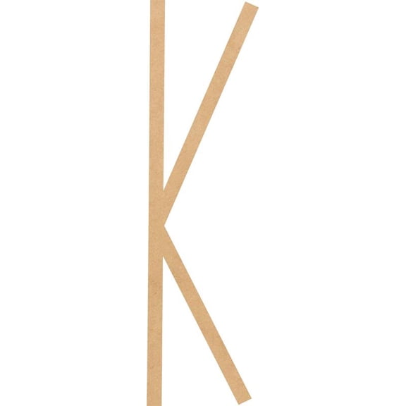 Wood MDF Letter K, Craft Alphabet 5'' Small Home Décor, Motherburger Font