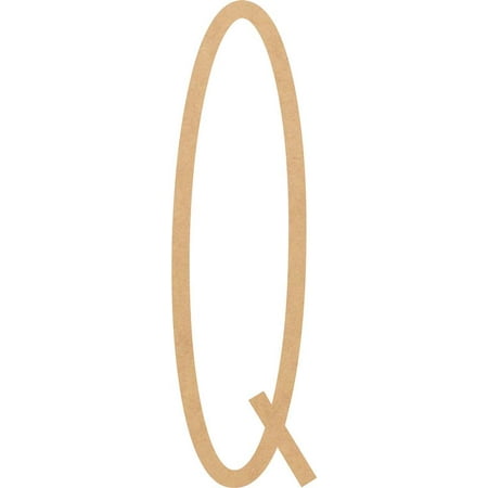 Wood MDF Letter Q, Craft Alphabet 4'' Small Home Décor, Motherburger Font