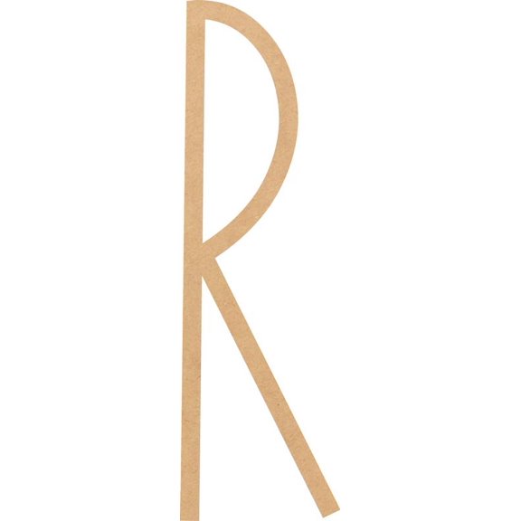 Wood MDF Letter R, Craft Alphabet 4'' Small Home Décor, Motherburger Font