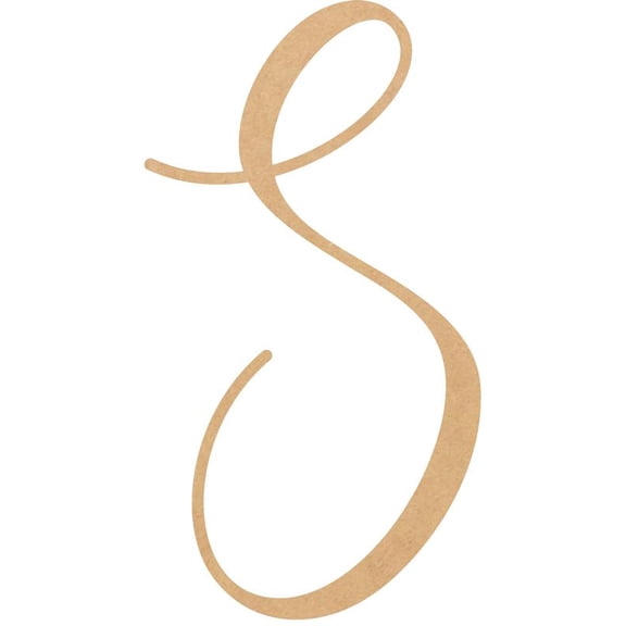 Wood MDF Letter S, Craft Alphabet 5'' Small Home Décor, Buttey Honey Font