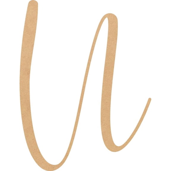 Wood MDF Letter U, Craft Alphabet 2'' Small Home Décor, Buttey Honey Font