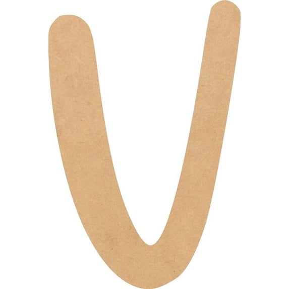 Wood MDF Letter (V) Blank Wood Craft, 7'' Tall Paintable DIY, Script Bright Candy Font