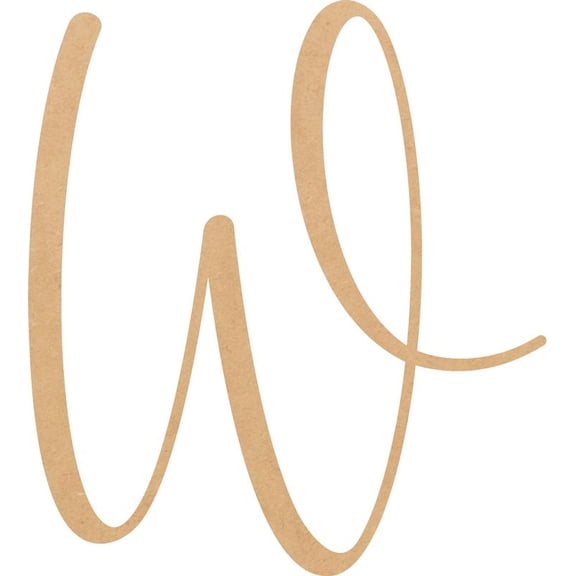 Wood MDF Letter W, Craft Alphabet 2'' Small Home Décor, Buttey Honey Font