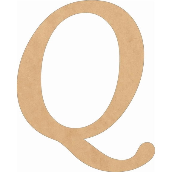 Wood MDF Letters, Unfinished 22'' Tall Monotype Monogram Q, DIY