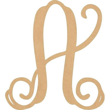 Wood MDF Letters, Unfinished 22'' Tall Vine Monogram A, Wooden Craft Letter