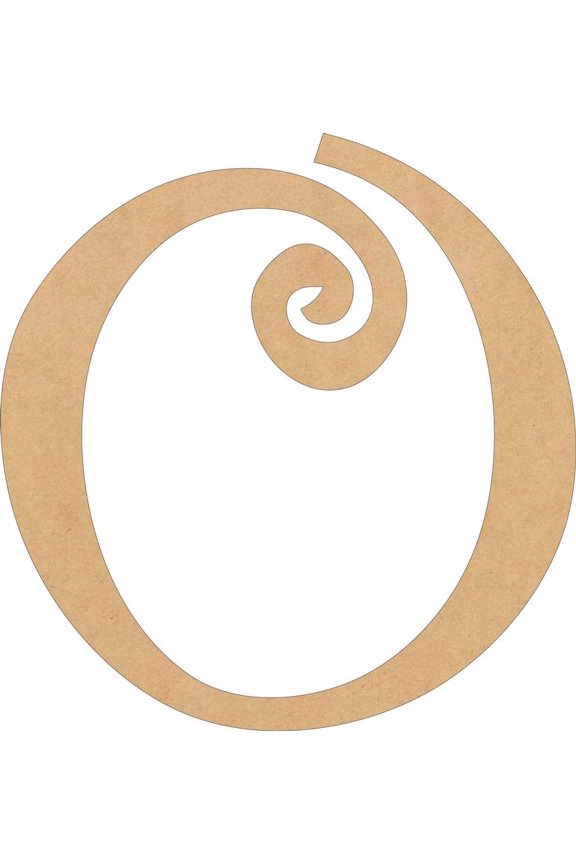 Wood MDF Letters, Unfinished 3'' Tall Curlz Monogram O, Wooden Craft Letter