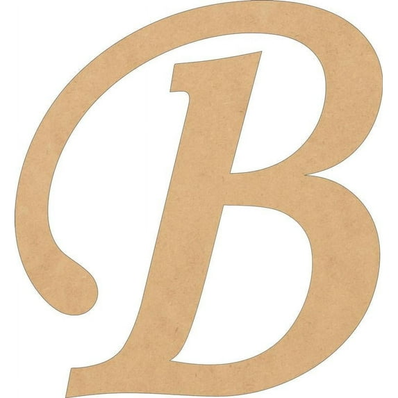 Wood MDF Letters, Unfinished 3'' Tall Monotype Monogram B, DIY