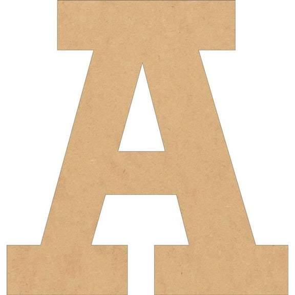 Wood MDF Letters, Unfinished 3'' Tall Rockwell A, Wooden Craft Letter