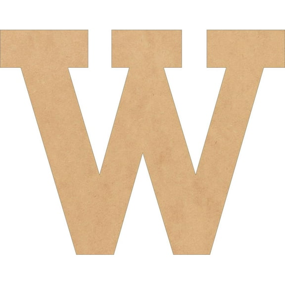 Wood MDF Letters, Unfinished 3'' Tall Rockwell W, Wooden Craft Letter