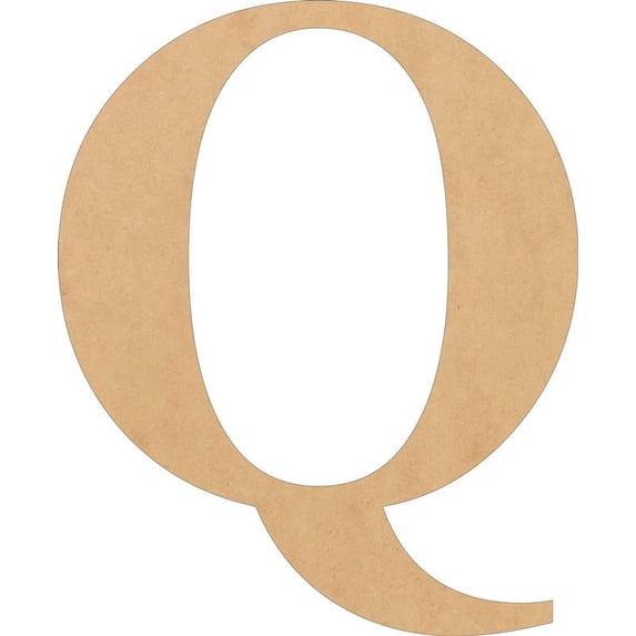 Wood MDF Letters, Unfinished 3'' Tall Times Q, Wooden Craft Letter