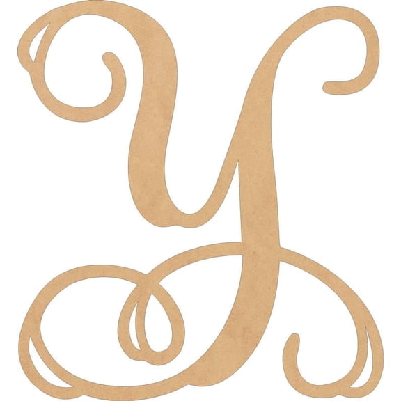 Wood MDF Letters, Unfinished 3'' Tall Vine Monogram Y, Wooden Craft Letter