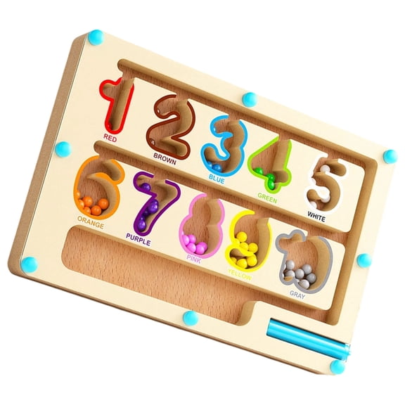 Wood Magnetic Number Maze Learning Game Tracing Number Maze Counting Board