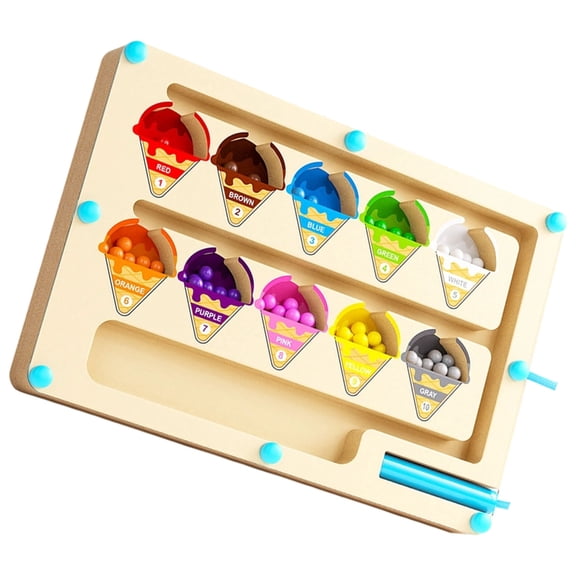 Wood Magnetic Number Maze Learning Game Tracing Number Maze Counting Board