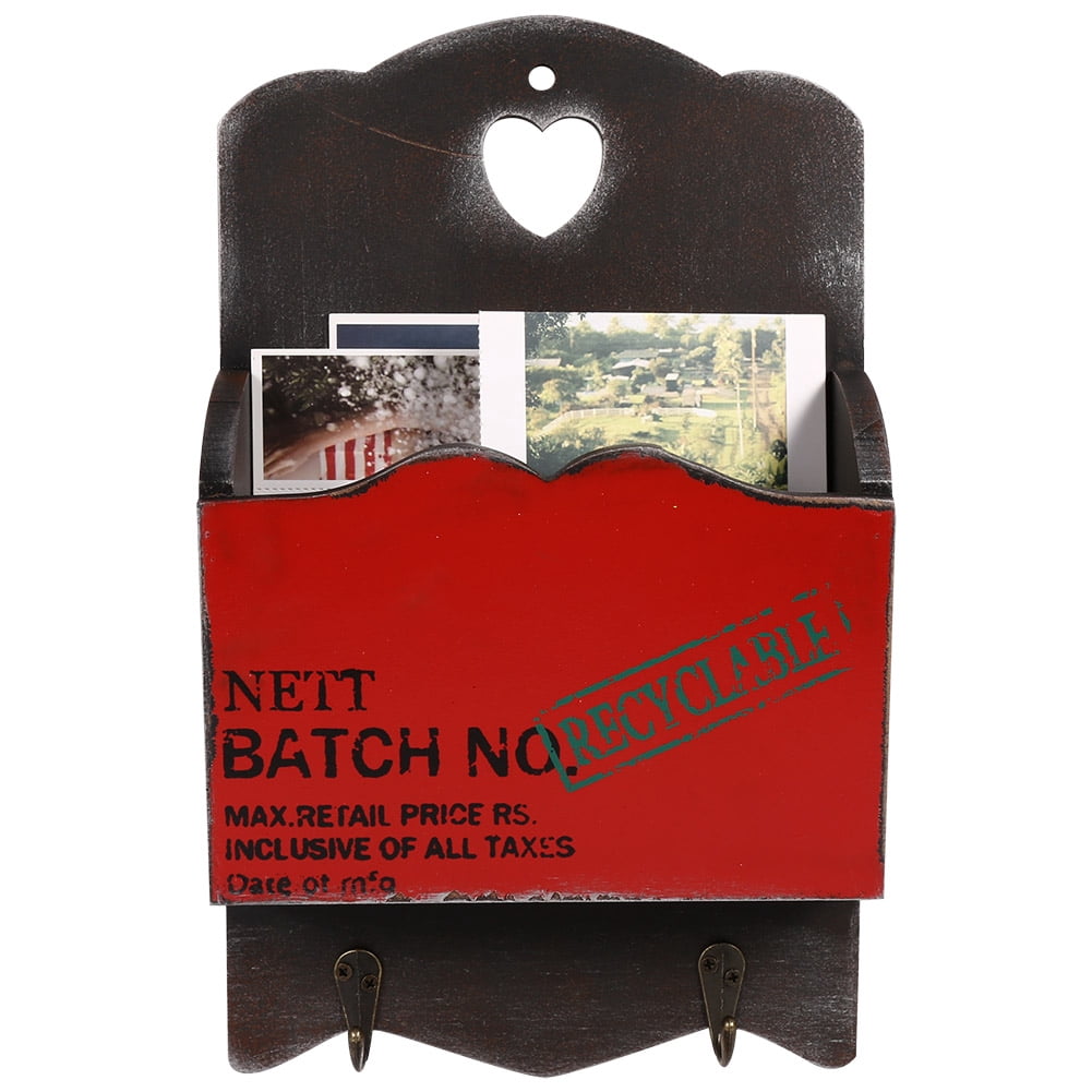 Wood Mail Letter Rack Key Holder Wall Storage Creative Home Decoration ...