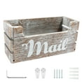 thumbnail image 1 of Wood Mail Organizer Vintage Mail Holder Countertop Mail Basket Wall Mount Mail Organizer Box Easy to Install Mail Bin Mail Holder Box Envelope Holder for Office Home Desktop Wall, 1 of 11