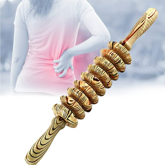 Wood Massager Roller HandheldMassage Trigger Point Stick Body Therapy Massager Muscle Relief Tool (#06)