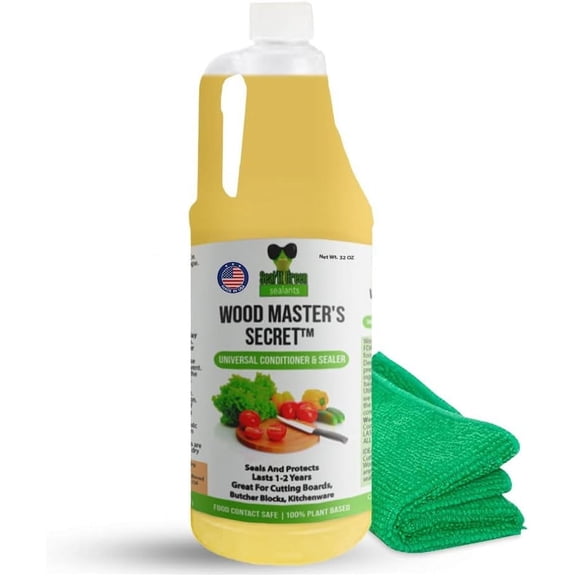 Seal it Green Wood Masters Secret Food Safe Cutting Board Oil Butcher Block Conditioner Plant Based Tung Oil Wood Sealer 32 oz