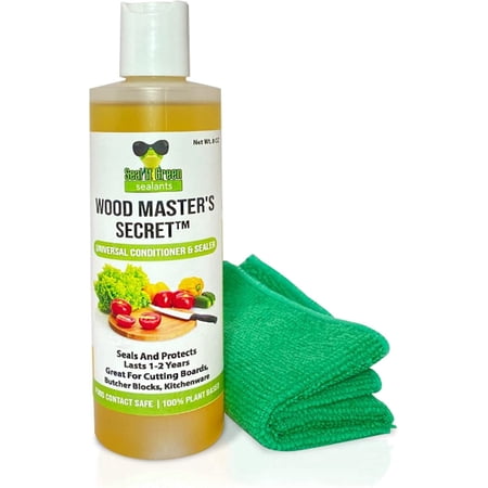 Seal it Green Wood Masters Secret Food Safe Cutting Board Oil Butcher Block Conditioner Plant Based Tung Oil Wood Sealer 8 oz