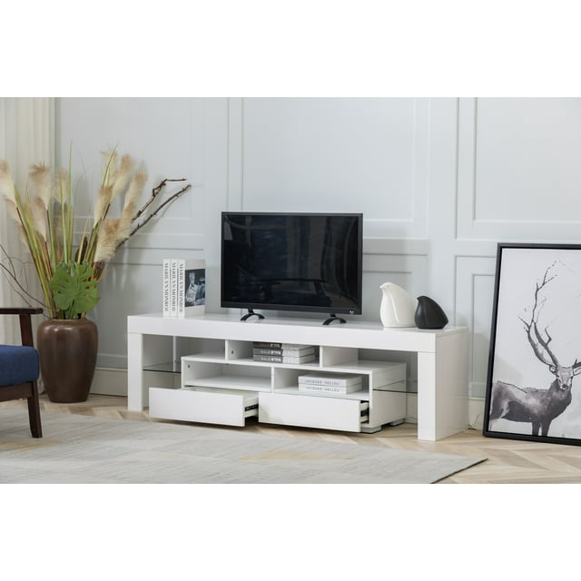 Wood Media Storage Console for 65 Inch TV, Flat Screen TV