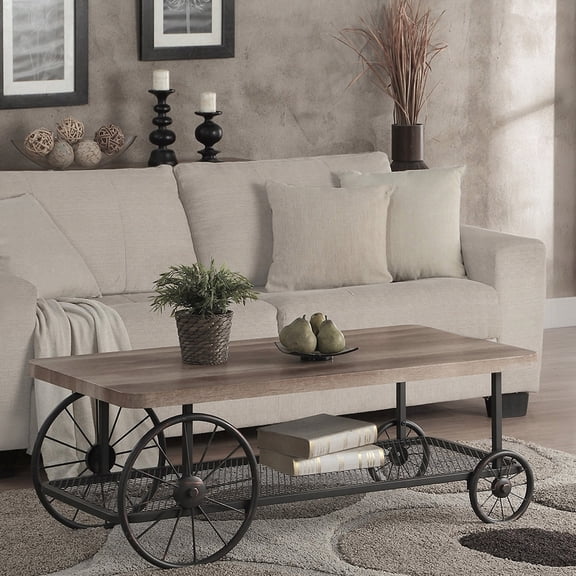 Wood+Metal - Shelf for Decor Items - Primary Living - Rustic Charm with Bronze