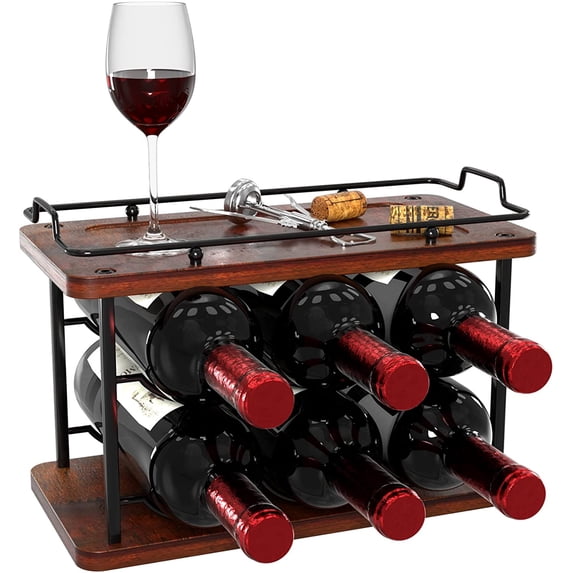 Wood Metal Wine Rack