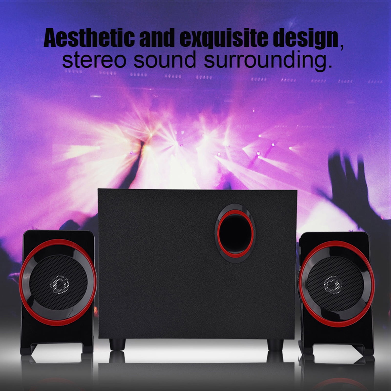 Wood Mini Portable Speaker, USB 2.1 Wired Speakers With Bass