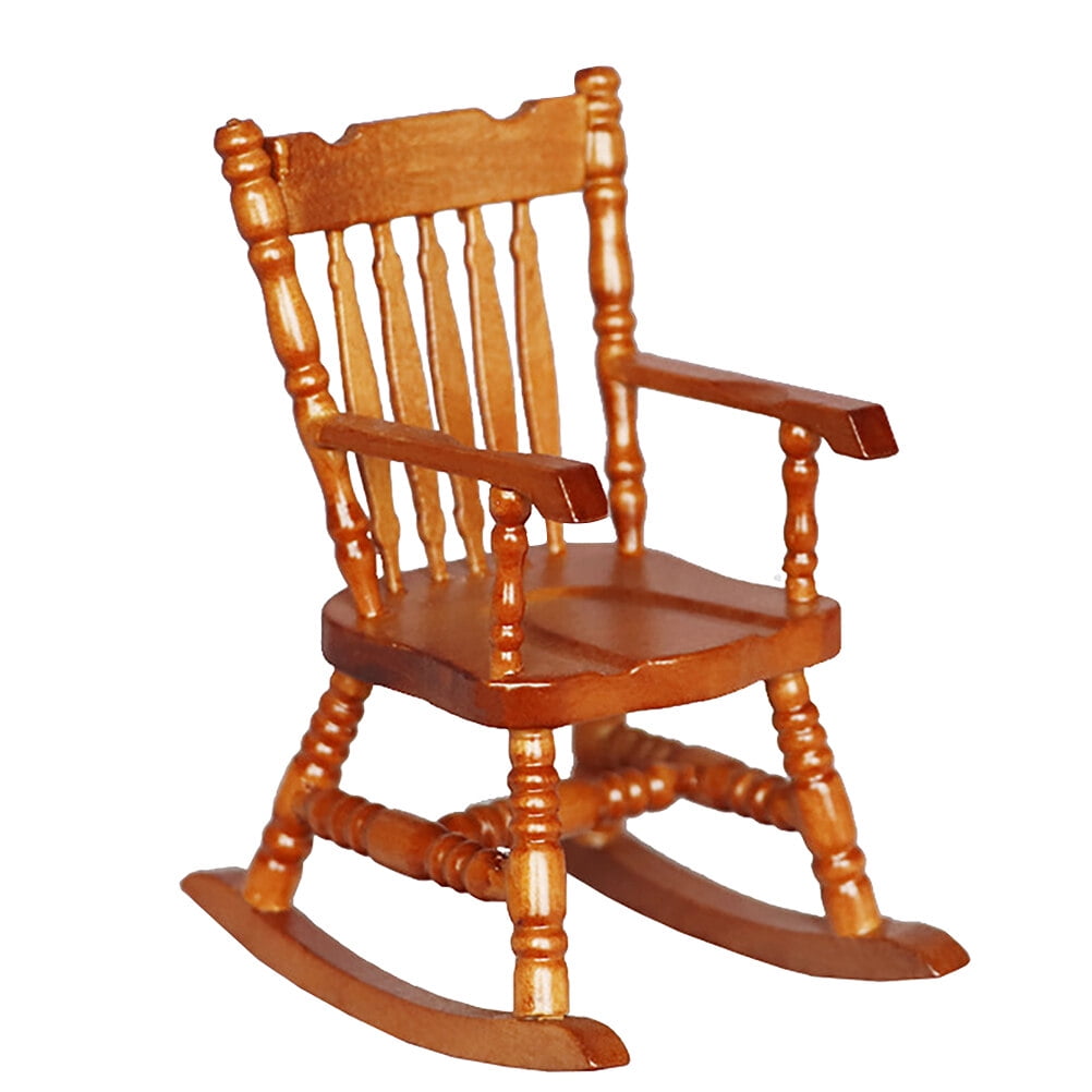Wood Miniature Rocking Chair Model Simulation Chair Model Mini House