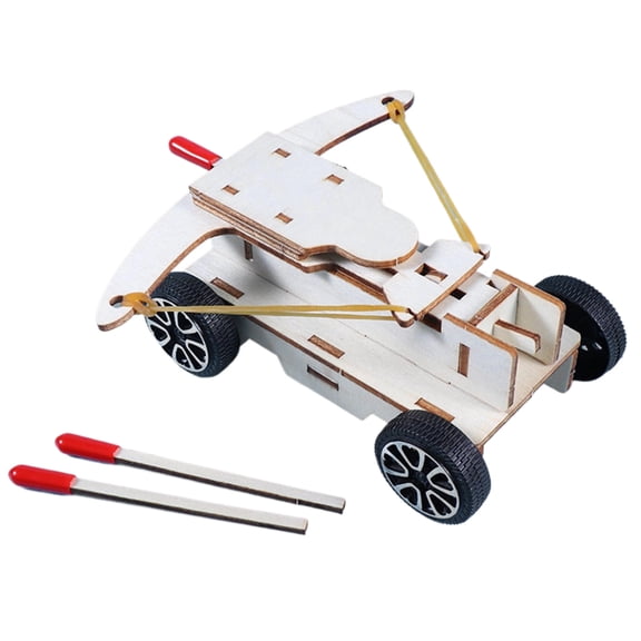 Wood Miniature Siege Catapult Model Wood Assembly Toy for Kid Student 7+