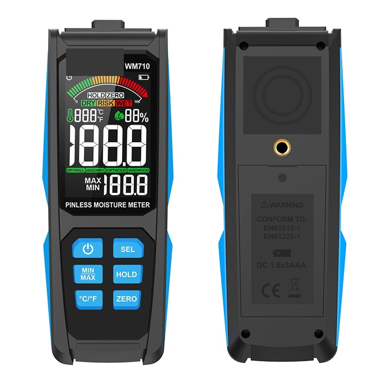 Wood Moisture Meter Inductive Timber Damp Detector Moisture Sensor Humidity Meter Hygrometer Moisture Tool ,Wide Applications