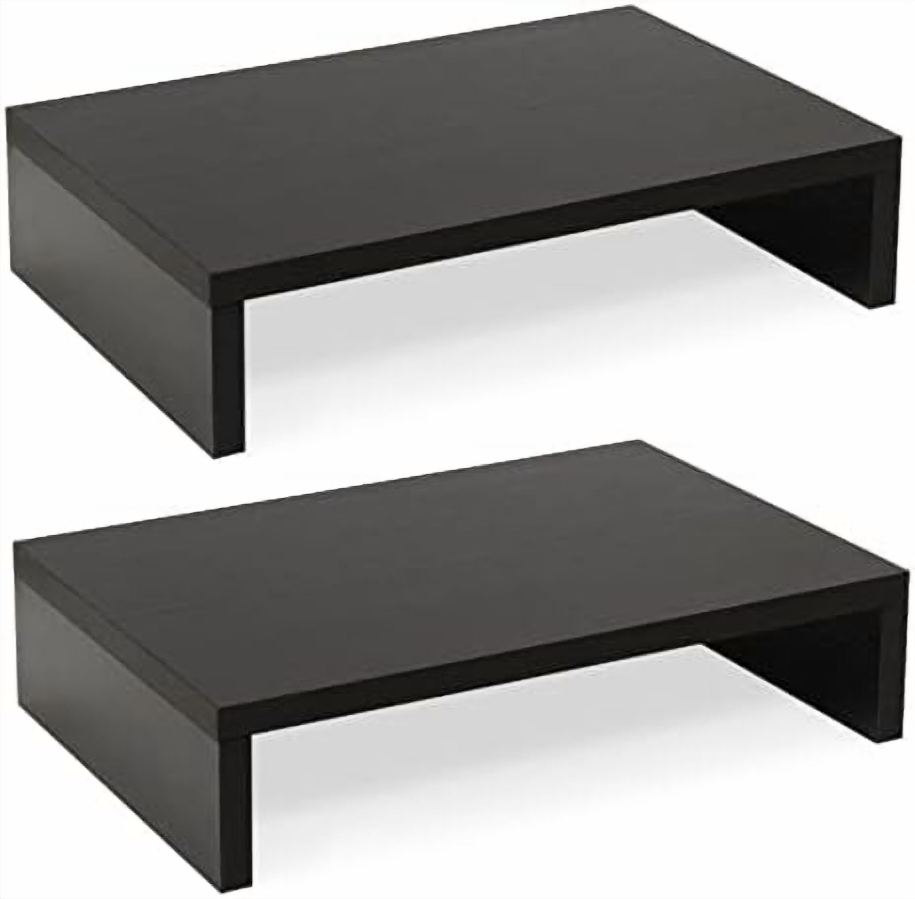 Wood Monitor Stand Riser-2 Pack, 2 Tier Adjustable Monitor Stand Dual ...