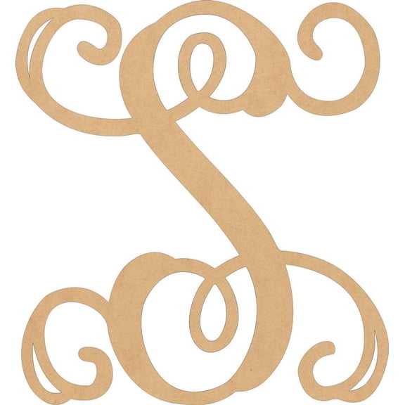 Wood Monogram Letters, Unfinished 2'' Tall Alphabet S, Wooden Craft Letter